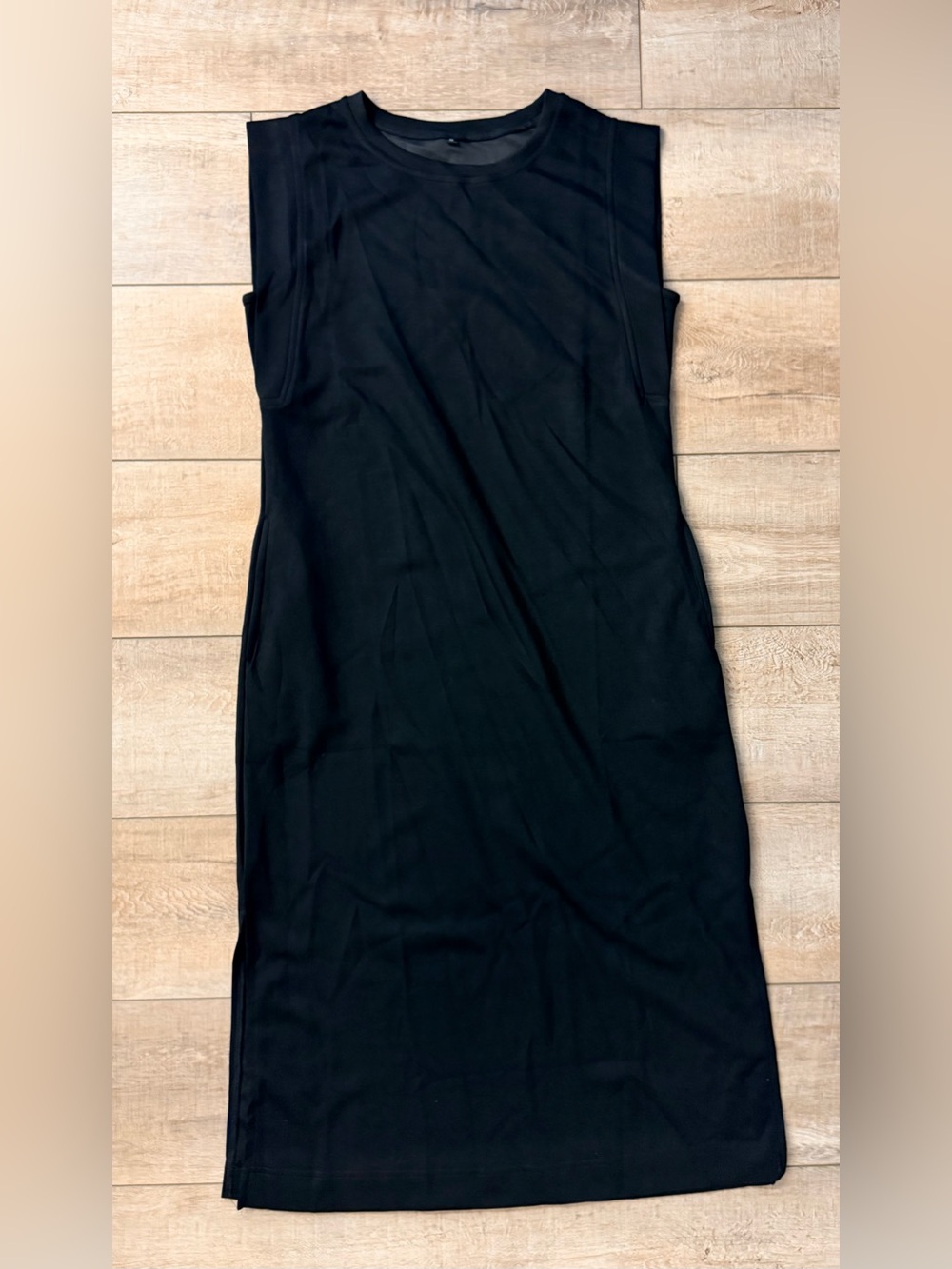 Classic Black Sleeveless Midi Dress - Women's